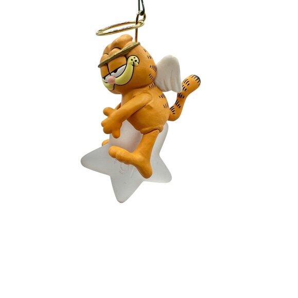 Vintage Hallmark Keepsake Ornament Garfield Angel On Star Wing Halo 1991 QX517-7 - Picture 3 of 7
